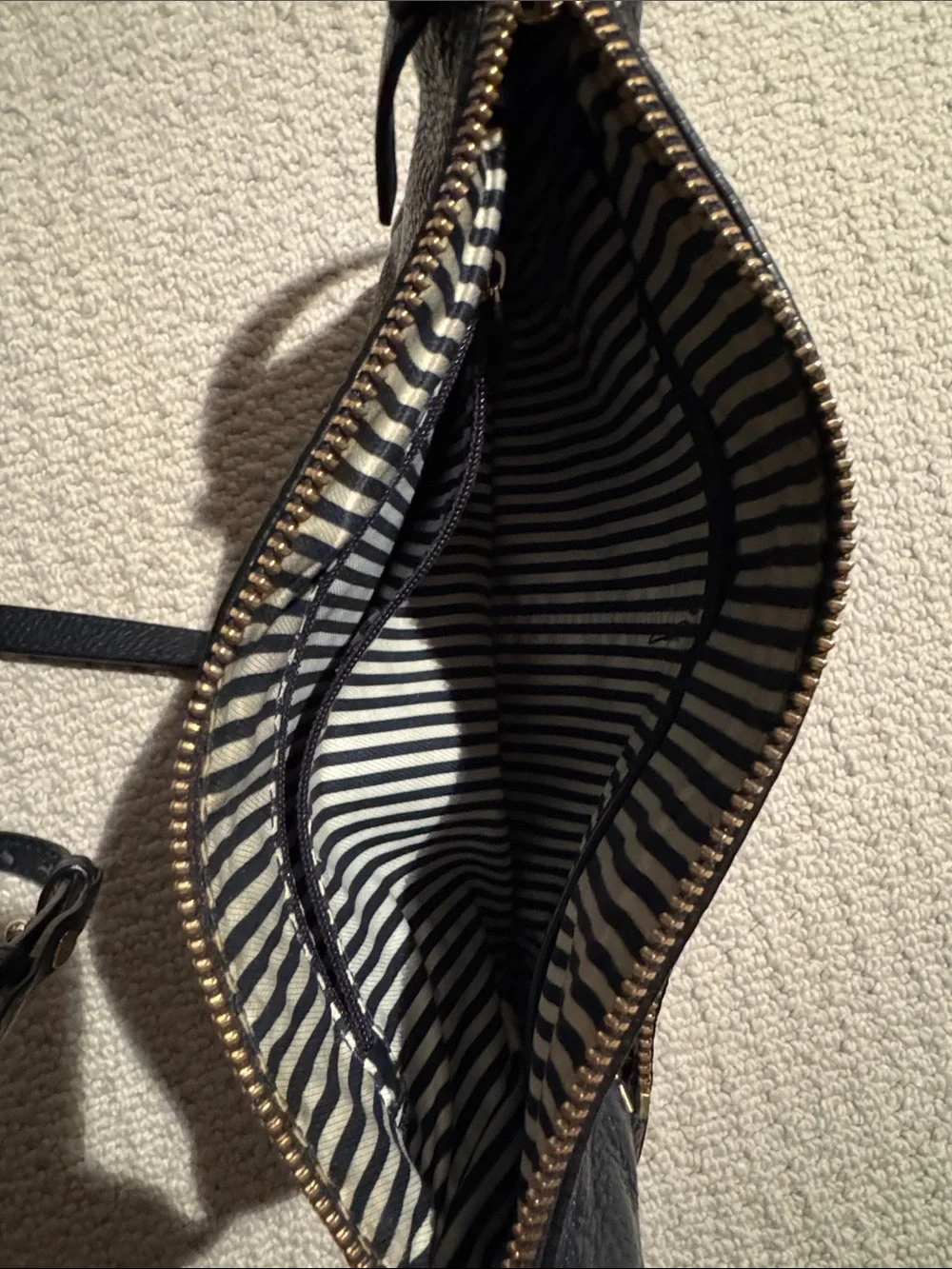 kate spade navy Pebbled Leather Crossbody with Front Zip